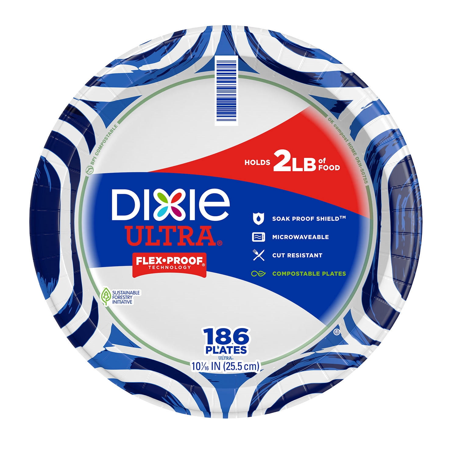 Dart Dixie Ultra Heavyweight Disposable Paper Plates, 10 inches, 186 Count