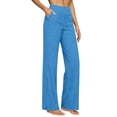 thumbnail image 2 of DORKASM Women Linen Pants Straight Leg Summer Lightweight Trousers High Waist Causal Loose Fit 2026 Pants Vocation Beach with Pockets Blue S, 2 of 6