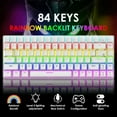 thumbnail image 2 of Wired Gaming Keyboard Rainbow Backlit Mechanical Keyboard Type-C 84 Keys Full Keys Anti-ghosting for PC Gamers Work Office Blue Switch & Red switch, 2 of 8