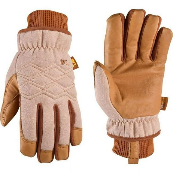 Wells Lamont 7039681 HydraHyde Womens Indoor & Outdoor Canvas Work Gloves, Brown - Large - 1 Pair