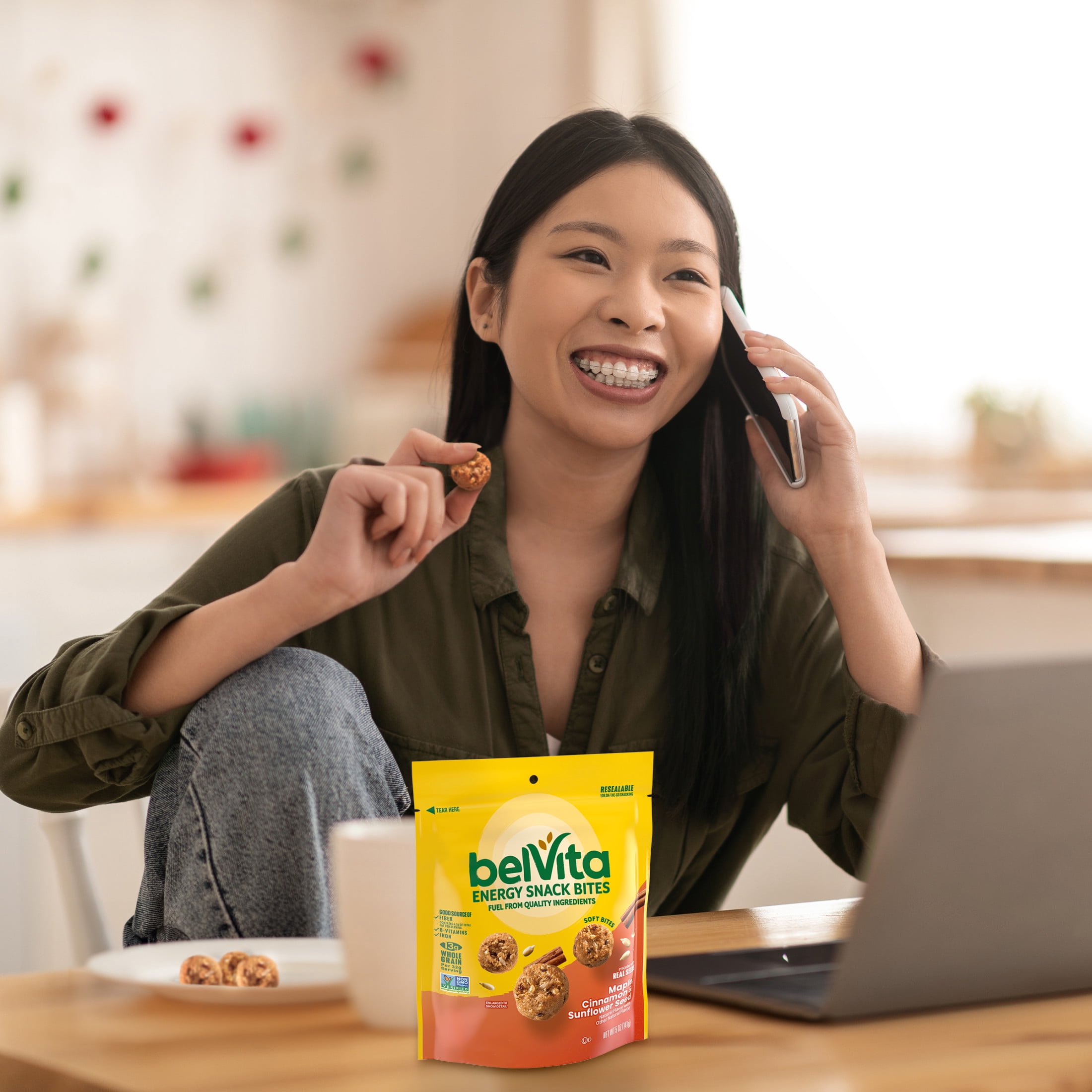 belVita Energy Snack Bites, Maple, Cinnamon and Sunflower Seed, 5 oz Bag