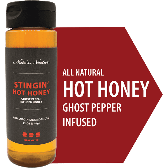 Nate's Nectar Stingin' Hot Honey, Ghost Pepper Infused, 12 oz