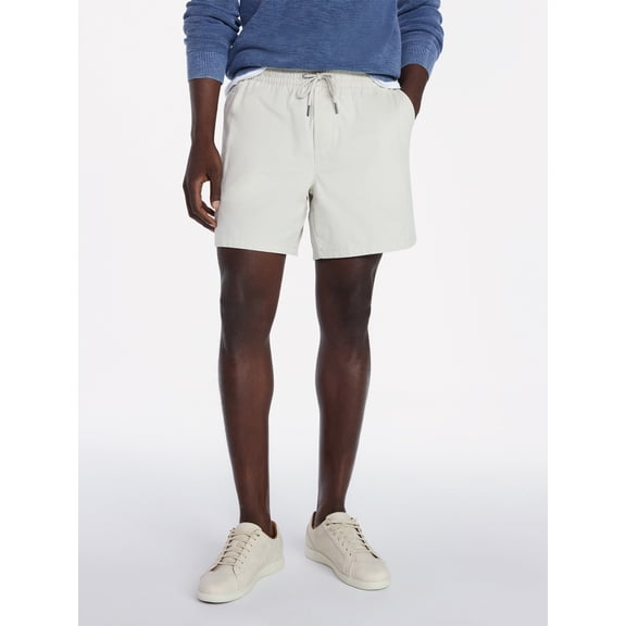 George Men's and Big Men's Slub Pull On Shorts, 6" Inseam, Sizes S-3XL