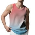 thumbnail image 2 of DPTALR Men's Gradient Color Tank Top Soft Workout Gym Muscle Tees Fitness Bodybuilding Sleeveless T Shirt Watermelon Red Big and Tall Men XXXXL, 2 of 7