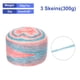 thumbnail image 2 of Paquete de 3 ovillos de 100g de hilo de algodón en degradado suave arcoíris mezcla de azul y rosa (300g), 2 of 7