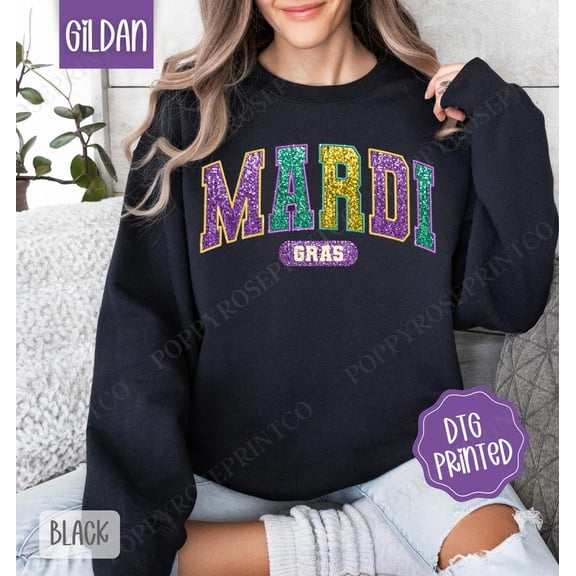 Glitter Mardi Gras Sweatshirt, Louisiana Parade Crewneck, season Women's Sweater, NOLA Festive Parade Sweatshirt, New Orleans Festival All Size S-5Xl