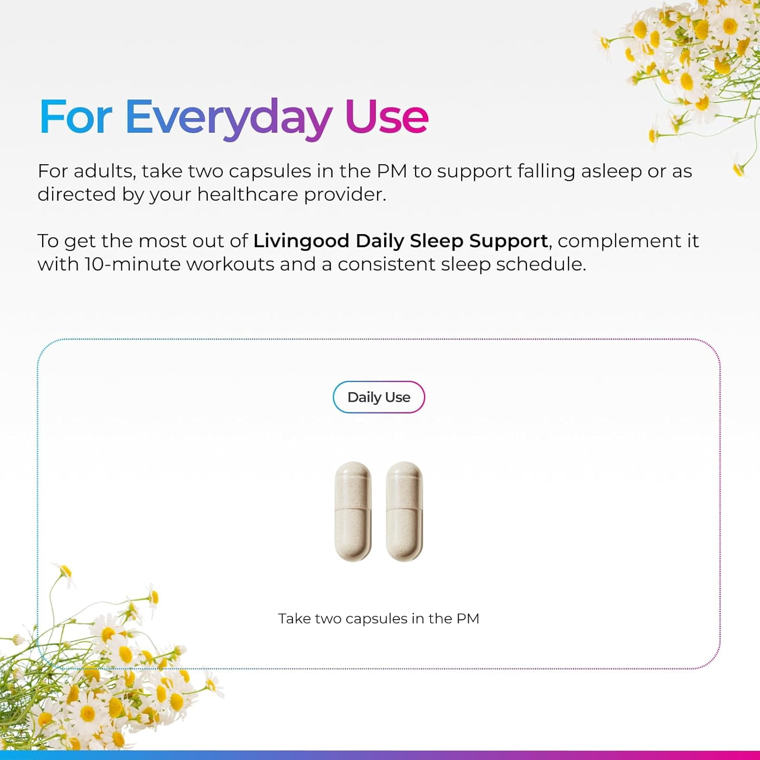 Livingood Daily Sleep Support Supplement - 10-in-1 Sleep Aid Formula, 60 Capsules