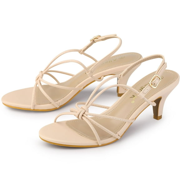 Unique Bargains Women's Strappy Slingback Kitten Heel Sandals