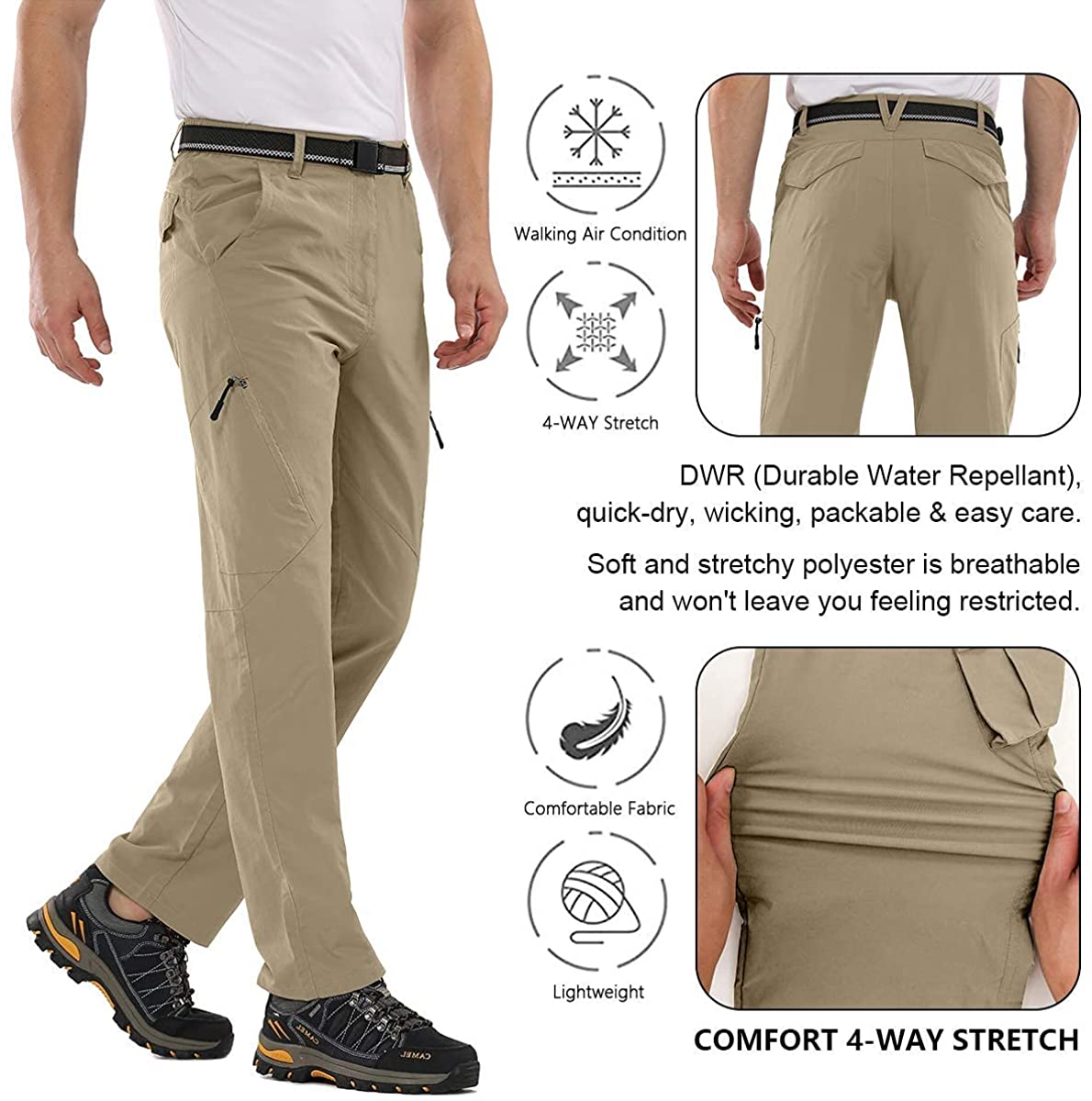 Men-Golf-Fishing-Hiking Pants Quick Dry 