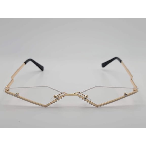 Triangle Wing Edge Rimless Slim Cat-Eye Sunglasses Trendy sunglasses Vintage Sunglasses Retro Punk