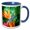 Blue/White, variant on 3drose, Tropic Bird of Paradise with Lizard, 11oz Mug