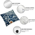 thumbnail image 4 of COMIO Chinoiserie Throw Pillow Covers, Vintage Blue and White Flower Pillow Cases, Aesthetic Floral Bird Soft Cushion Cover for Sofa Couch Farmhouse,2 pcs White, 4 of 6