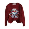 thumbnail image 5 of Zhanying Chandail de Noël Drôle pour Femmes Col Rond Rétro Chandail Laid Haut Tricoté de Noël à Manches Longues pour Femmes, 5 of 5