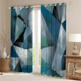 thumbnail image 2 of Feelyou 2pcs Teal Abstract Curtains (42x84), Square Triangle Window Curtains, 2 of 6