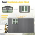 thumbnail image 5 of 10x12 FT Outdoor Storage Shed with Sliding Doors, Extra Large Metal Shed with Open Firewood Bay, Outside Steel Tiny House for Garden, Backyard, Patio Utility, Tool Storage, Dark Gray, 5 of 9