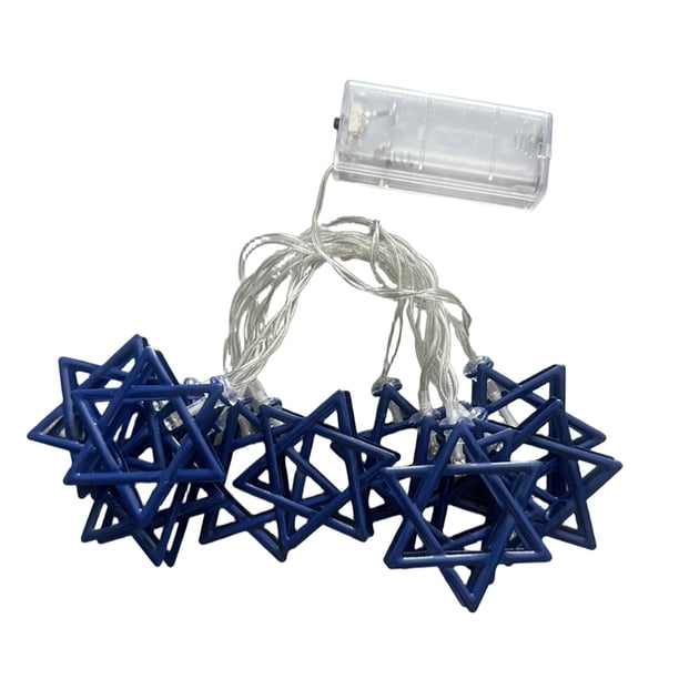 Lámpara iluminada, decoración luminosa, 9.8 pies, lámpara iluminada para Shabat Rosh Hashaná, azul