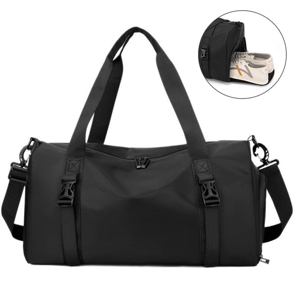 Ogetok Black Gym Bag Multi Functional Pockets with Shoe Compartment Water Resistant Adjustable Straps for Fitness Travel Sports Duffel Bag