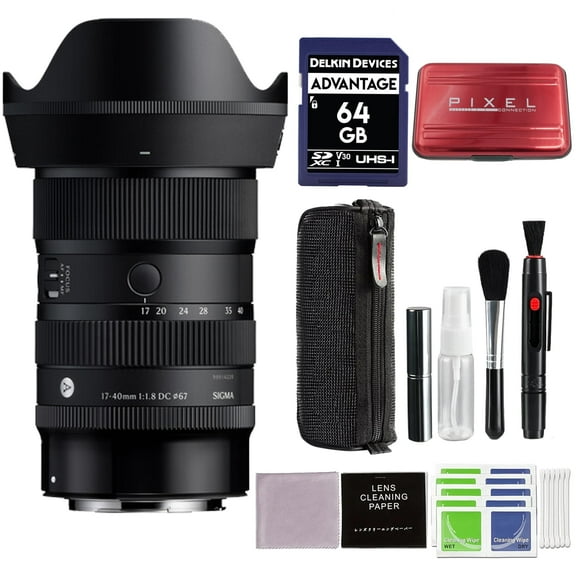 Sigma 17-40mm f/1.8 DC Art Lens for RF Mount with Advanced Accessory and Travel Bundle | 214972 | 17-40mm Canon Lens
