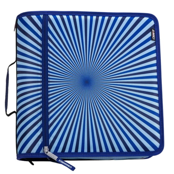 Case-it 3"  Mighty Zip Tab Zipper Binder in Hypnotic Blue