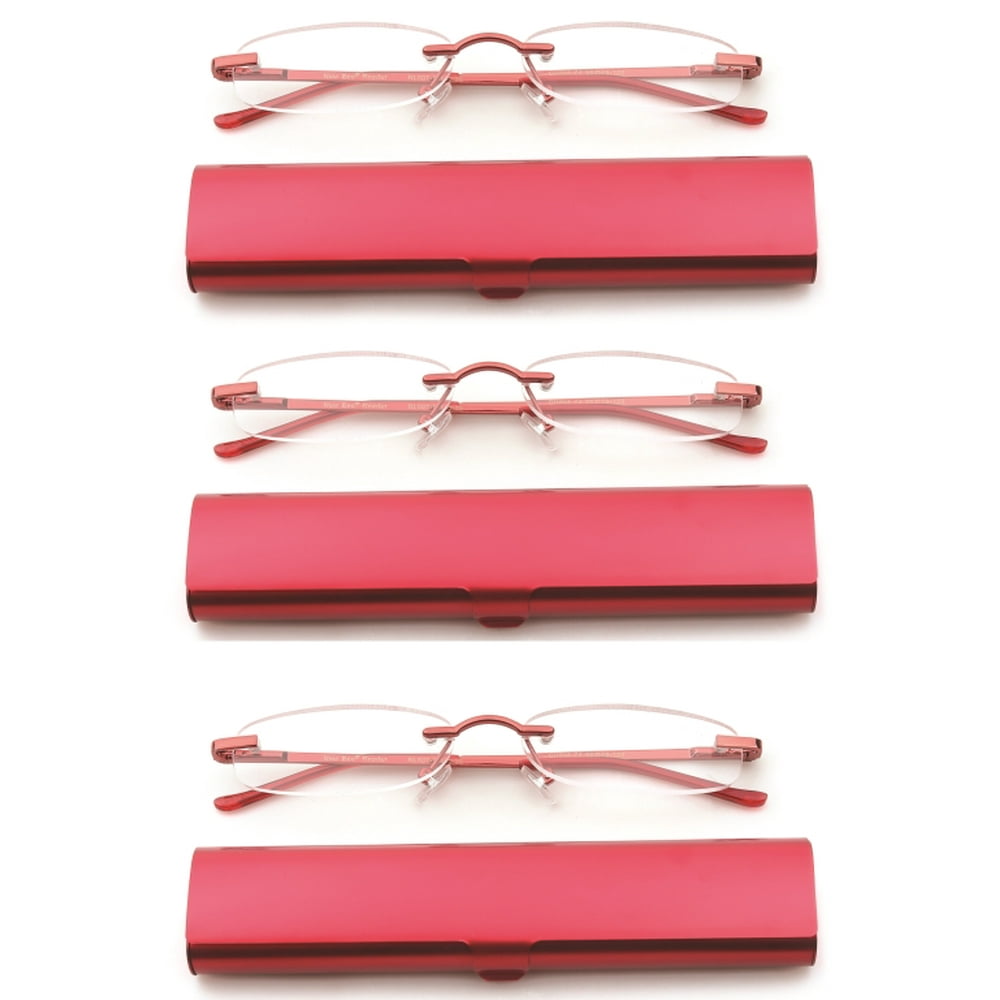 Newbee FashionPortable Compact Reading Glasses in Aluminum Case Metal