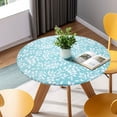 thumbnail image 6 of Leaf Pattern PVC Fitted Tablecloth, Elastic Edge Round Table Cover Waterproof Oil-Proof Stain-Resistant for Dining, Kitchen 48/60 Inch Round, 6 of 7