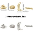 thumbnail image 2 of 8Pcs 4Styles Western Themed Cowboy Brass Charms with Jump Ring Long-Lasting Plated Cowboy Boot Hat for DIY Earrings Bracelet Necklace Jewelry Making Findings Platinum Golden, 2 of 5