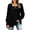 Black, variant on yillto Womens Square Neck Sweater Lightweight Knit Puff Long Sleeve Cute Loose Sweaters with Pockets