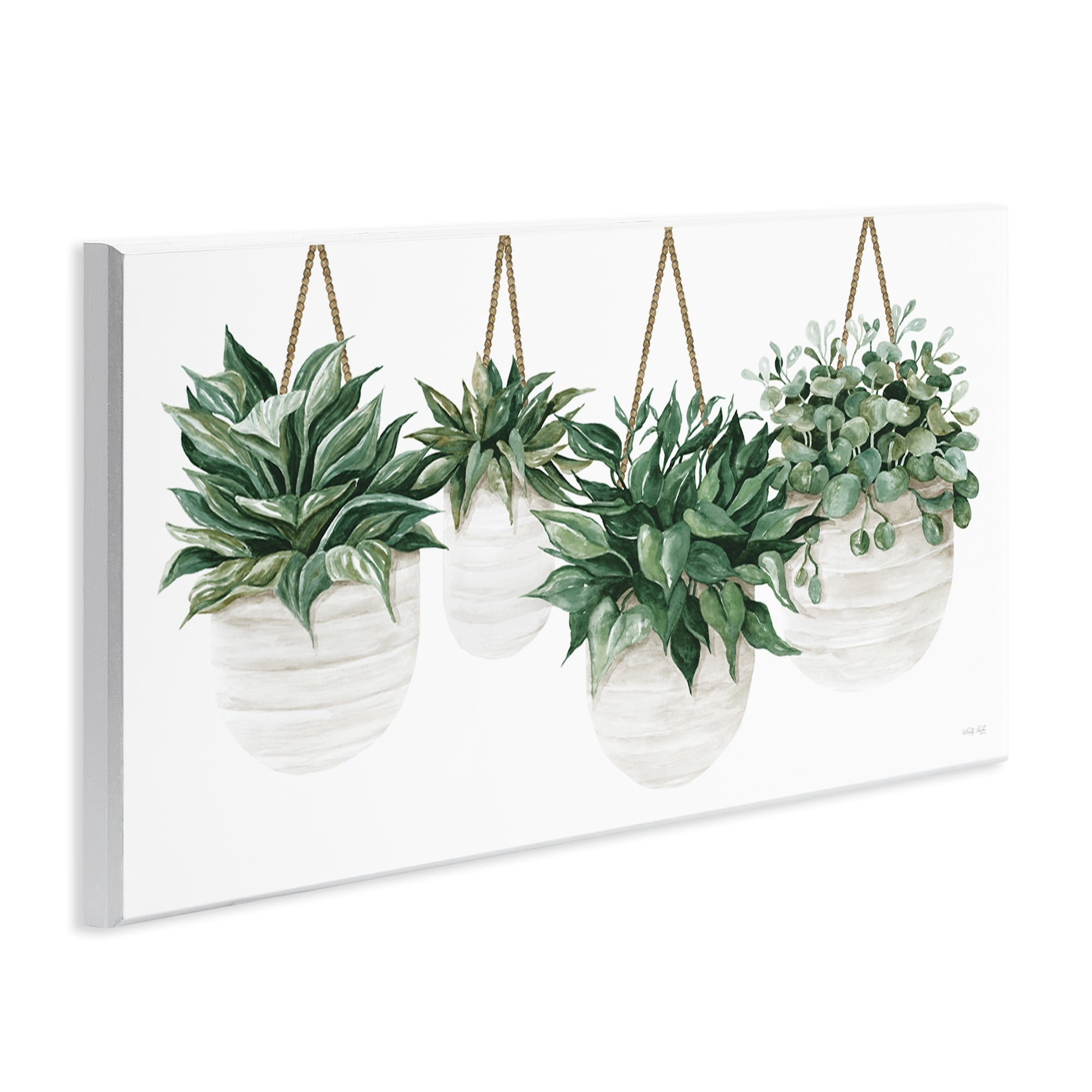 Stupell Industries Hanging Planters House Plant Casual Blooming Leaves Painting Unframed Art Print Wall Art, Design by Cindy Jacobs
