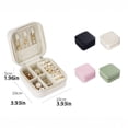 thumbnail image 3 of Portable Leather Travel Jewelry Box, Small Jewelry Organizer for Earrings, Studs, Necklaces and Rings, Compact Jewelry Case, Pink, 3 of 3