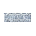 thumbnail image 2 of QualiVow Blue Toile Kitchen Curtain Valance, 54x18in Rod Pocket Short Window Treatment, Farmhouse Floral Cafe Curtain, 2 of 7
