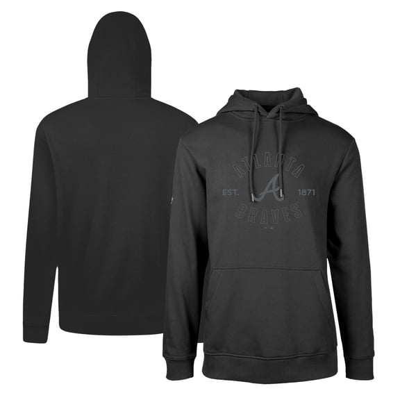Men's Levelwear Black Atlanta Braves Podium Abyssal Pullover Hoodie