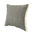 thumbnail image 3 of Ox Bay Bennett 20" x 20" Charcoal/Gray Solid Fringed Cotton Adult Decorative Throw Pillow Cover, 3 of 5
