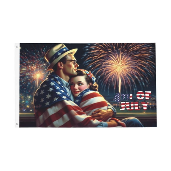 4th Of July Flag 3x5 Ft Outdoor Indoor With Grommet Garden Yard Banner Decorative Sign