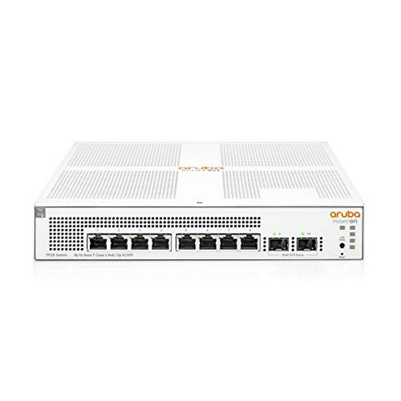 HPE Networking Instant On Switch Series 1930 8-Port Gb Smart-Managed Layer 2+ Ethernet Switch with PoE | 8X 1G | 2X SFP | 8X CL4 PoE 124W | US Cord (JL681A#ABA)
