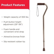 Equate Offset Aluminum Cane, Bronze