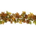 thumbnail image 4 of Northlight Maple Leaves and Berries Artificial Fall Harvest Garland - 5' x 8" - Brown and Orange, 4 of 8