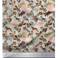thumbnail image 1 of Soimoi Modal Satin Fabric Geometric,Bird & Animals Patchwork Print Fabric by The Yard 42 Inch Wide, 1 of 3