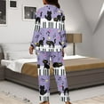 thumbnail image 7 of Kuiaobaty Cute Cat Print Pajamas for Women Music Note Set Long Pants Sleepwear Sets Soft Comfy Night Wear V-Neck Loungewear Cute Pajama House Wear, S, 7 of 7