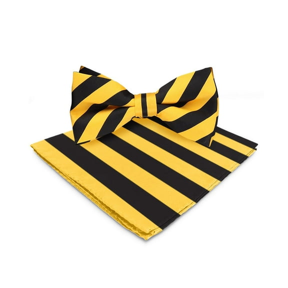 Vittorio Farina Striped Bow Tie & Pocket Square