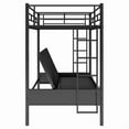 thumbnail image 6 of Twin Over Futon Bunk Beds, Metal Bunk Bed Frame can be Converted into Bed and Couch, Twin Over Full Bunk Bed with Ladder, No Box Spring Needed-Black, 6 of 7