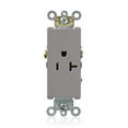 thumbnail image 2 of Leviton 16341-GY Decora Single Receptacle Commercial Grade 5-20R 20A 125V Side Wired - Gray, 2 of 2