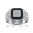 thumbnail image 4 of Bling Jewelry Mens Mens Stainless Steel  Micro Pave Halo Square CZ Engagement Ring, 4 of 6