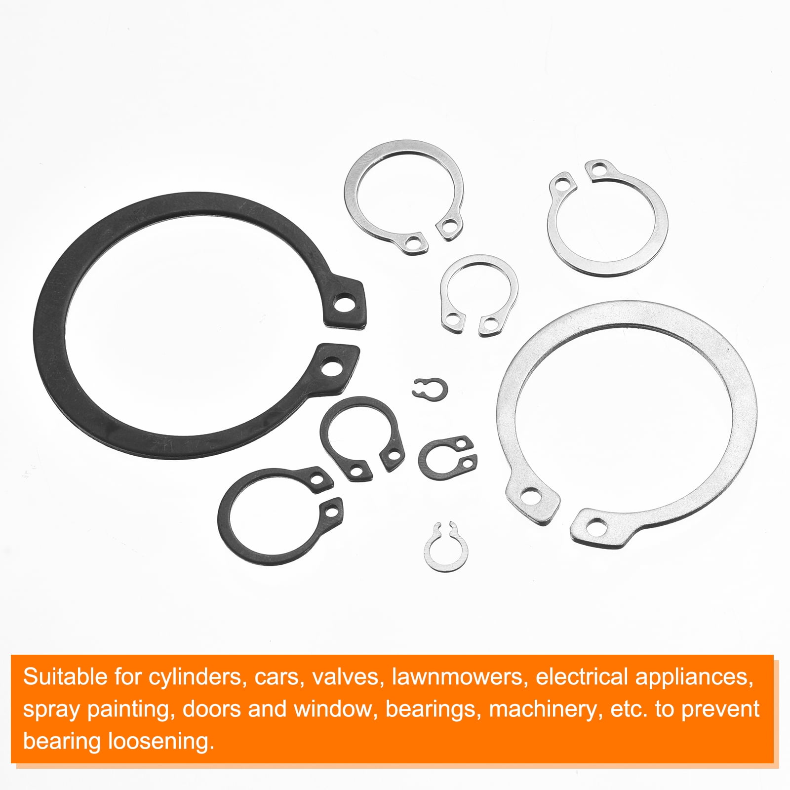 Uxcell 325 Pack External Retaining Rings, 16 Sizes 304 Stainless Steel Circlip Snap Ring