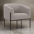thumbnail image 6 of Benjara Mae 29 Inch Accent Armchair, Barrel, Gray Boucle Upholstery, Black Metal, 6 of 6