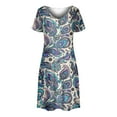 thumbnail image 4 of Eashery Dresses for Womens Mini Dress Loose Womens Dresses Blue XL, 4 of 5