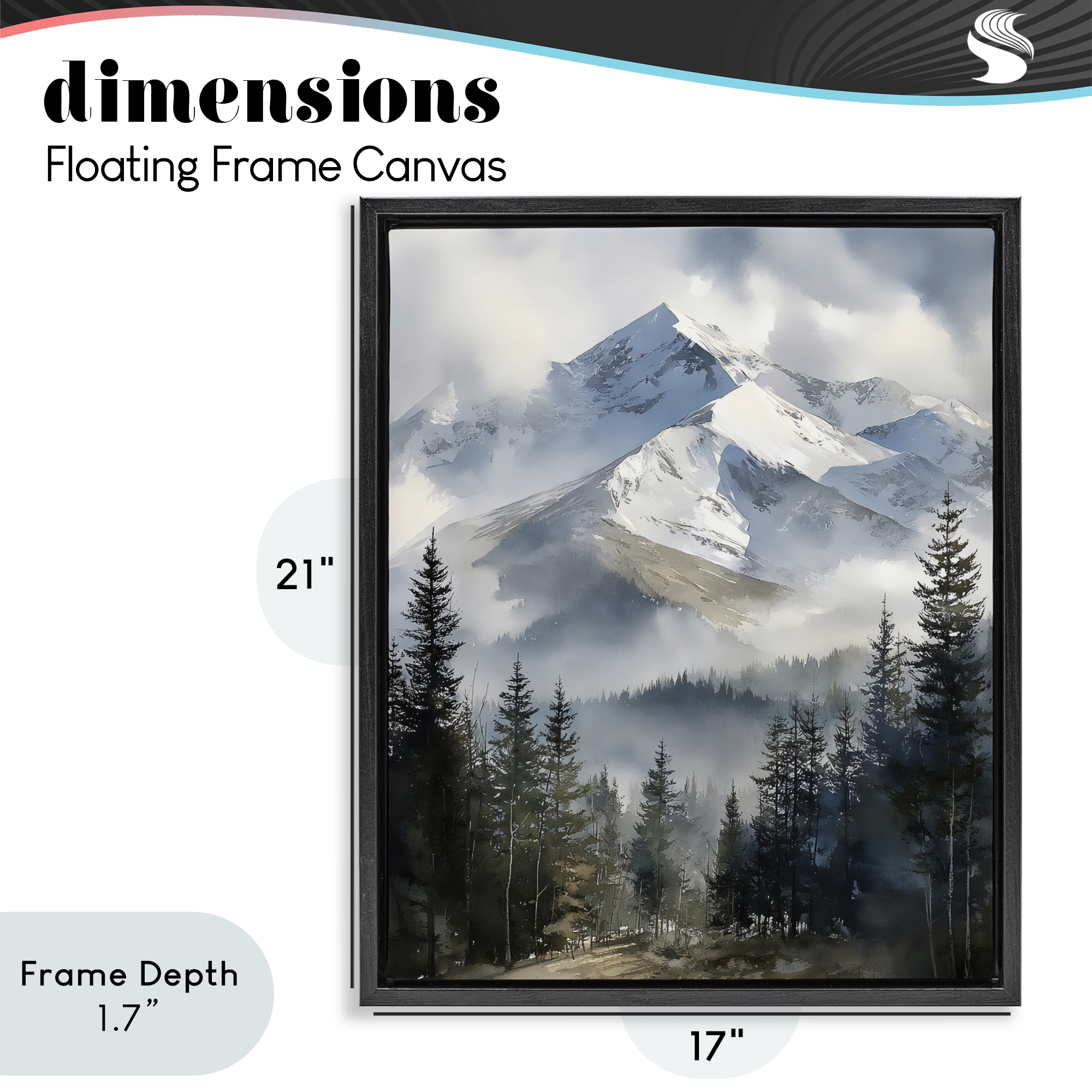 Stupell Industries Snow & Mist Alpines Black Framed Floater Canvas Wall Art, design by Franklyn Gregory