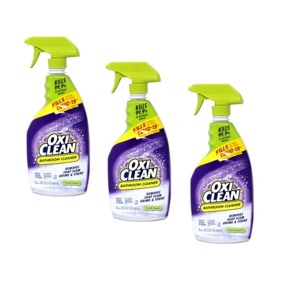 OxiClean Bathroom Cleaner Spray, Fresh Scent, Removes Soap Scum, Grime and Stains, 32 fl oz