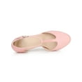 thumbnail image 4 of BLISSFUL STEP Women's Shoes Round Toe Stiletto Heel T-Strap Sandals Pink 5.5, 4 of 8