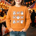 thumbnail image 2 of WhouRiu Girls Halloween Graphic Sweatshirt Long Sleeve Crew Neck Pullover Kids Autumn Winter Comfortable Cute Sweatshirts,5-6 Years, 2 of 4