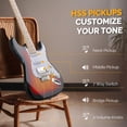 thumbnail image 2 of Guitarra eléctrica GLARRY GST de tamaño completo con pastilla HSS + Acceso, 2 of 7